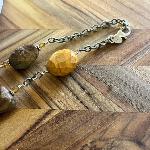 Retired Silpada Turquoise, Amber & Honey Jake Sterling Silver Choker - Picture 5 of 7